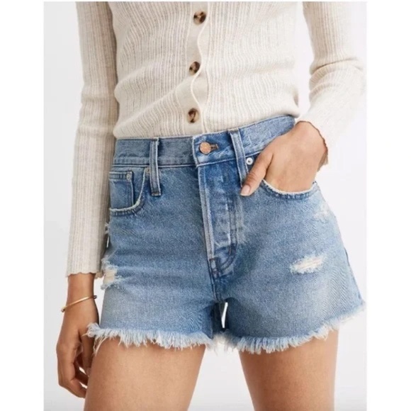 NWT! ๐ Madewell Relaxed Denim Shorts, Foxglen, Size 27 - Picture 1 of 7